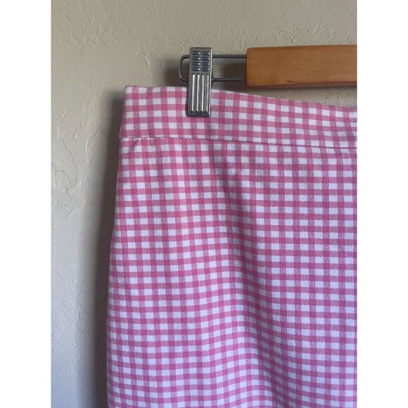 J. Crew No. 2 Pencil Size 10 Gingham Skirt Pink Cream Plaid Preppy Classic - Picture 6 of 9